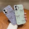 For iPhone 16 Plus Case Pearl Bow Epoxy Design TPU+PC Phone Back Cover