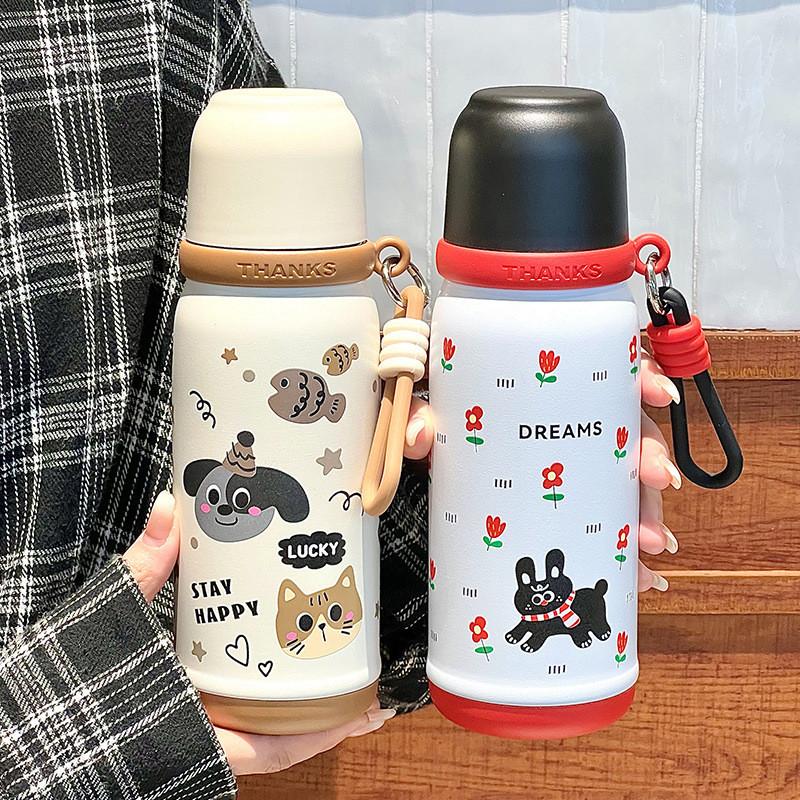 Insulated Kids Water Bottle With Straw For School And Travel Portable 316 Stainless Steel
