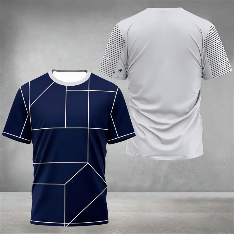 Simple Fashion Sports Fitness T Shirts For Men Summer Casual Outdoor Running Training T-shirts Loose Quick Dry Football Tees