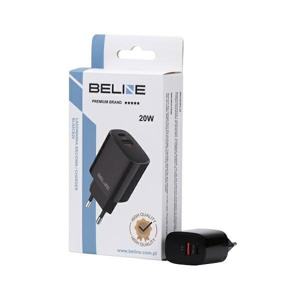 Ładowarka sieciowa 20W Beline Power Delivery QC 3.0 USB-C/USB Czarna