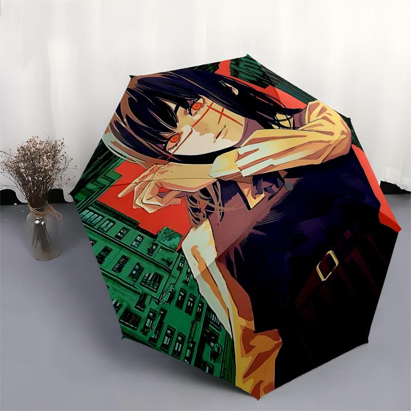 1 Stück Outdoor-Schirm mit Anime-Charakter-Design - Automatisches Öffnen/Schließen, Tragbares Dreifach faltbares Design, 8-Rippen-Eisenrahmen - Perfektes Geschenk für Fans,
