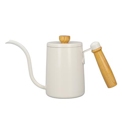Czajnik do kawy Pour Over 600 ml 20 oz Czajnik Pour Over Wylewka typu gęsia szyjka Czajnik do kawy i herbaty z drewnianą rączką