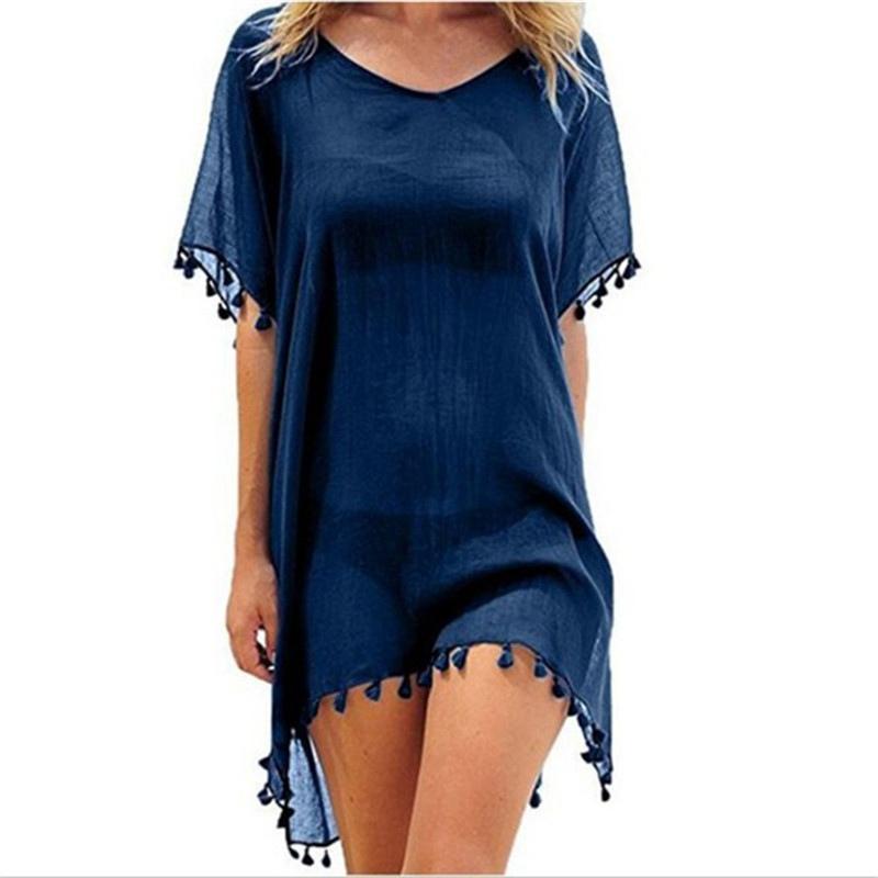 Cover Up Dress Swimsuit Bikini Beach Wear Women's Tassel Bathing Suit Beach Sun Protection Clothing