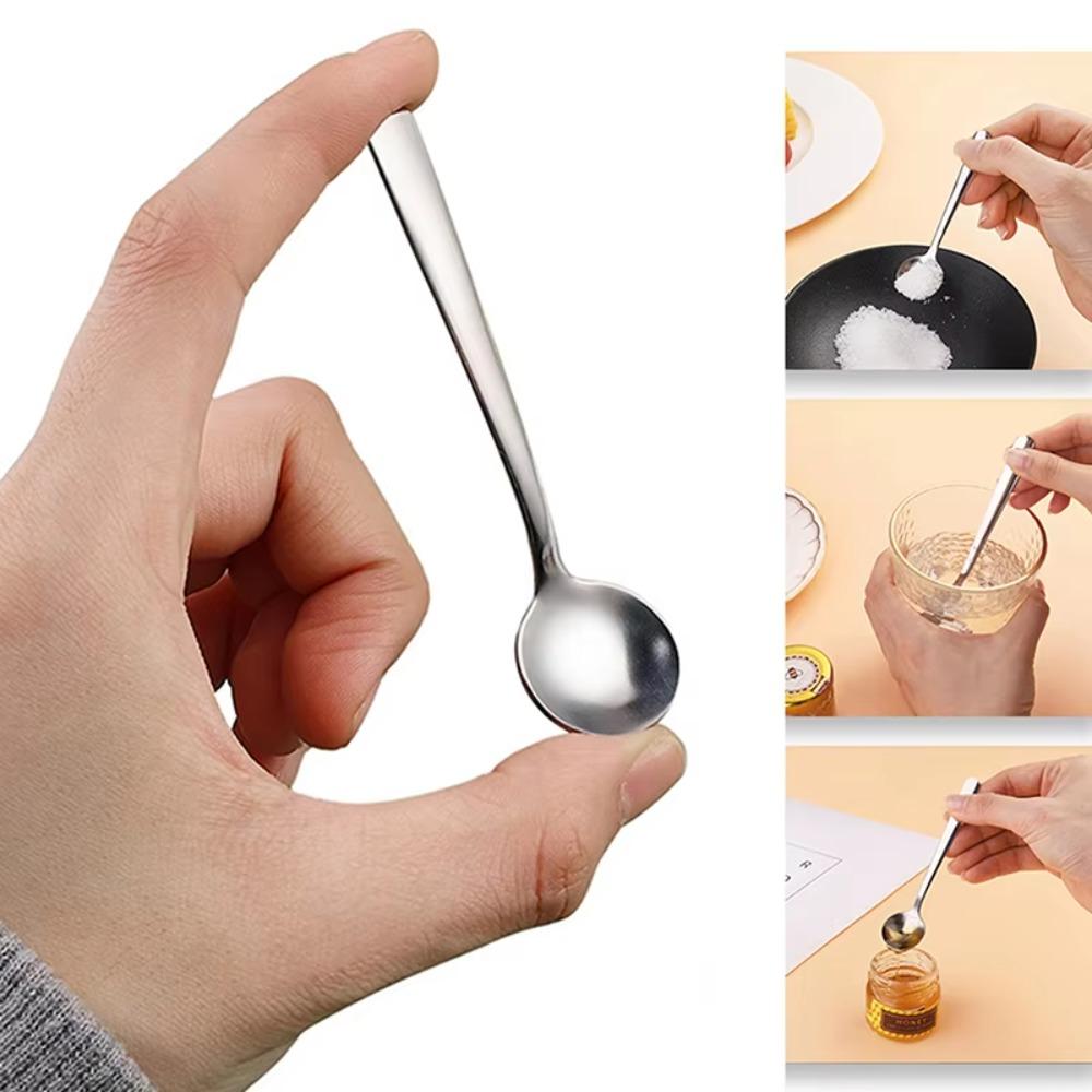 10pcs Stainless Steel Mini Coffee Spoon Rust-proof Seasoning Spoon Portable Tiny Spoon  Sugar