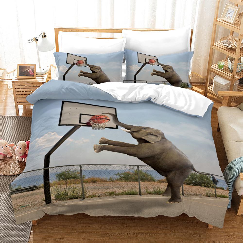 

New 100% Bedding Set 3D Print Elephant Duvet Cover 3d King Size Girl Boy Animal Series European And American Style Bed Set Queen EU single(135x200cm)