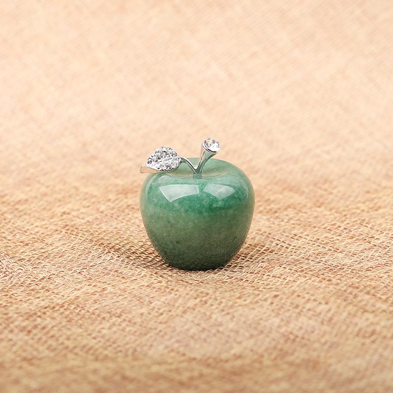 1 Pcs Natural Stone Crystal Apple Ornament, Jade Crystal Mini Handbag Ornament, Home Living Room Decoration, Christmas Eve Birthday Gift