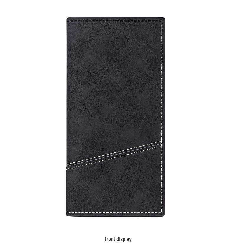 Vintage Ultra-Thin Men's Long Wallet: Multi-Card Slot with Zipper, Soft Leather Clutch Bag