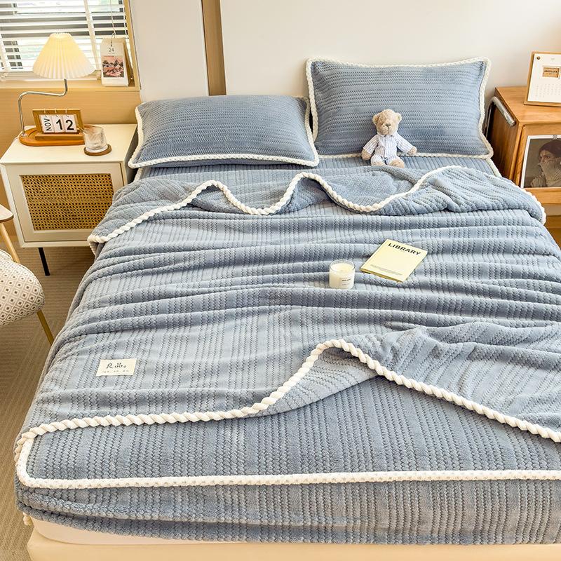 Thick Jacquard Milk Velvet Single Bed Sheet Non slip Sheet Cover