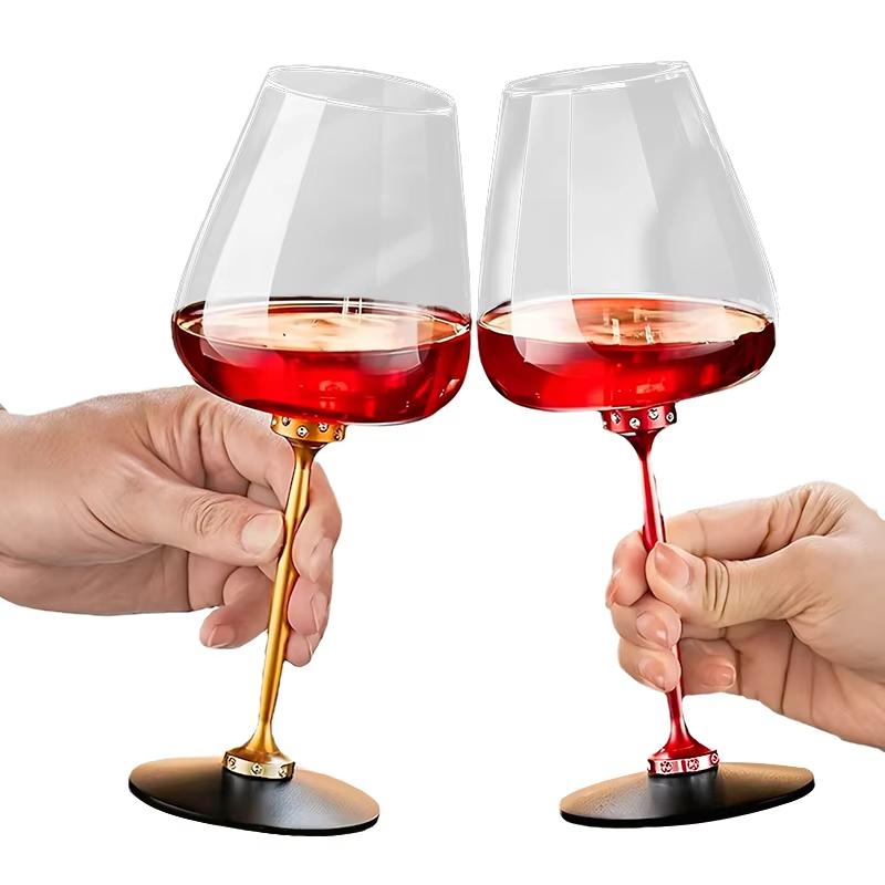 360 Degrees High Speed Rotating Red Wine Glass Handmade High-End Crystal Glass Banquet Wedding Barware
