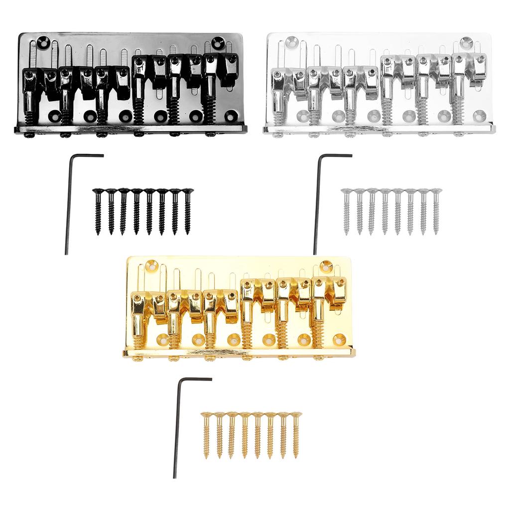 Bass Bridge Zinc Alloy Fixed Type 6 String Electric Bass Bridge Replacement for Practice