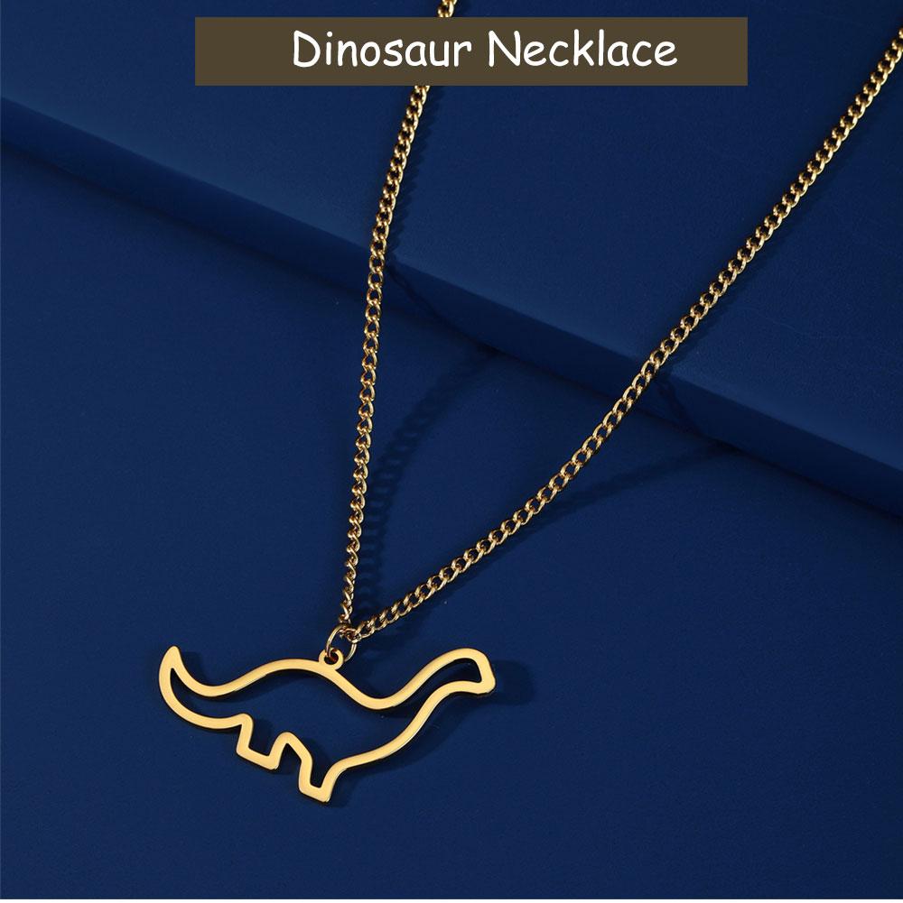 Cazador Brachiosaurus Dinosaur Necklace for Women Boys Gift Stainless Steel Choker Neck Chain Animal Jewelry 2026 Trend