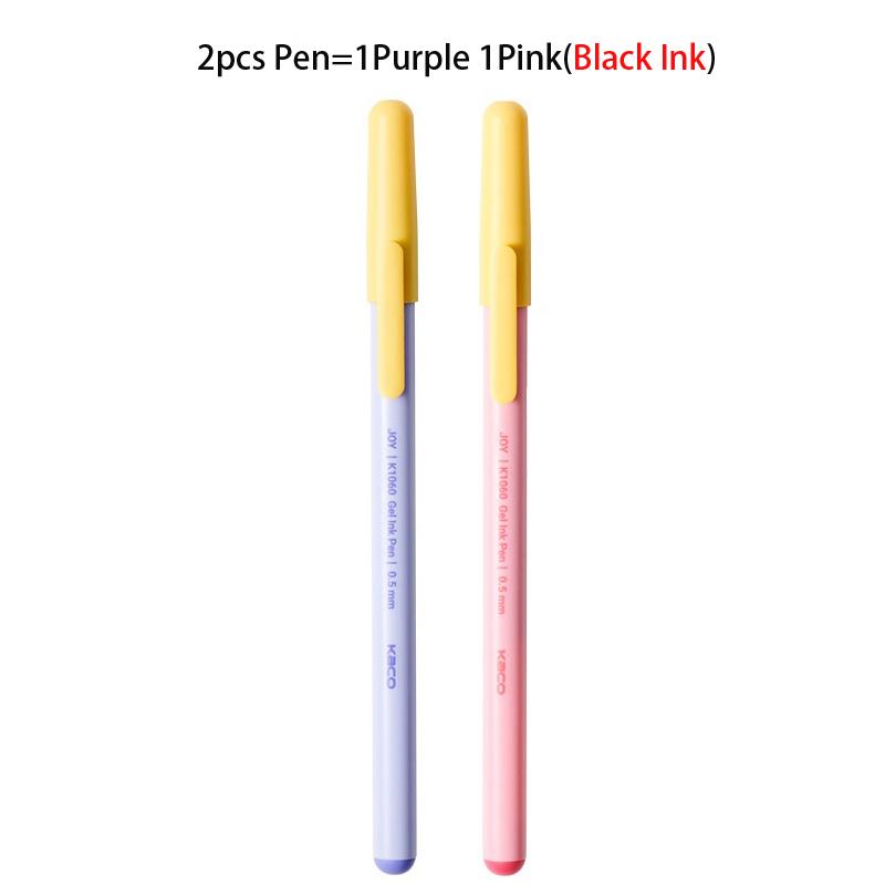 KACO JOY Gel Pen 0.5mm Black Fun Capped Biscuit Stick Style Frosted Body Daily Writing Pens 1600m Large Capacity School Supplies