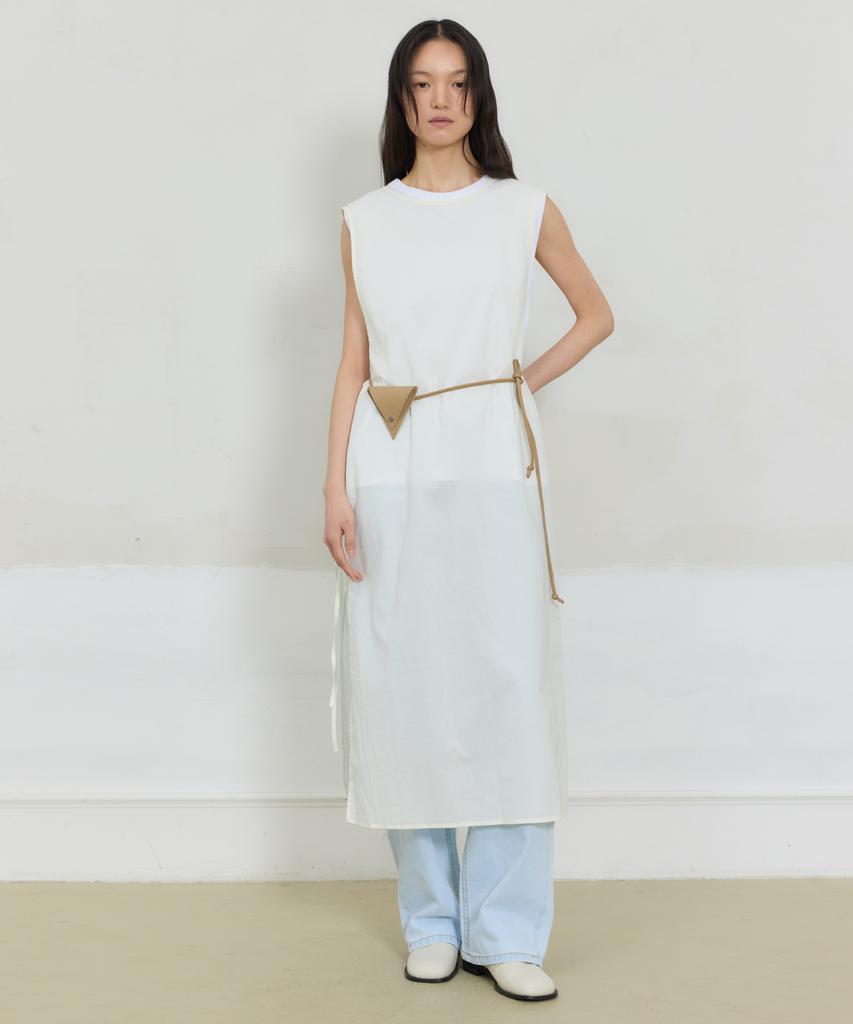 Julliapepe Sheer Layered Slit Dress (Cream)