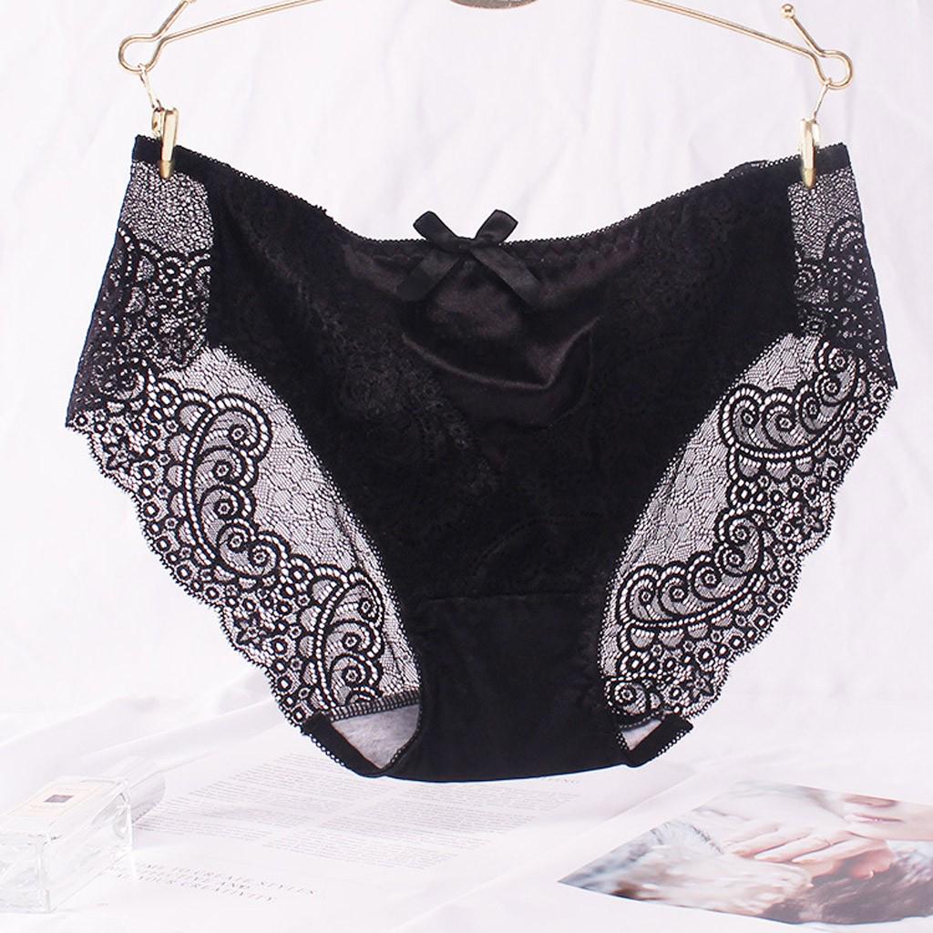 Sexy Ladies Transparent Lace Panties Big Size Cotton Hollow Breathable Quality