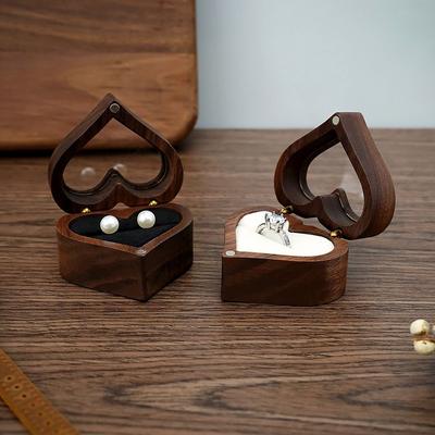 Engagement Wooden Wedding Storage Holder Ring Storage Box Display Box Jewelry Box