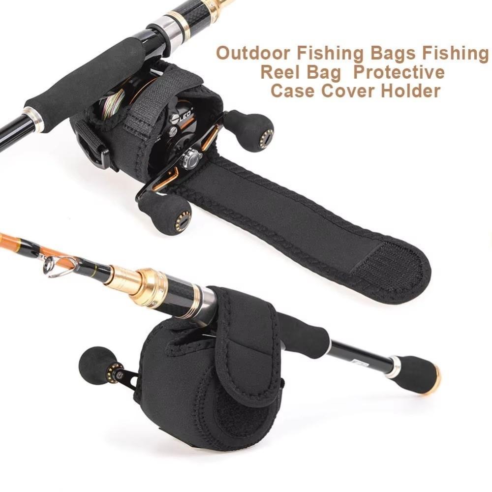 Black Color Fishing Reel Bag Protective Design Spinning Reel Cover  Travel Storage