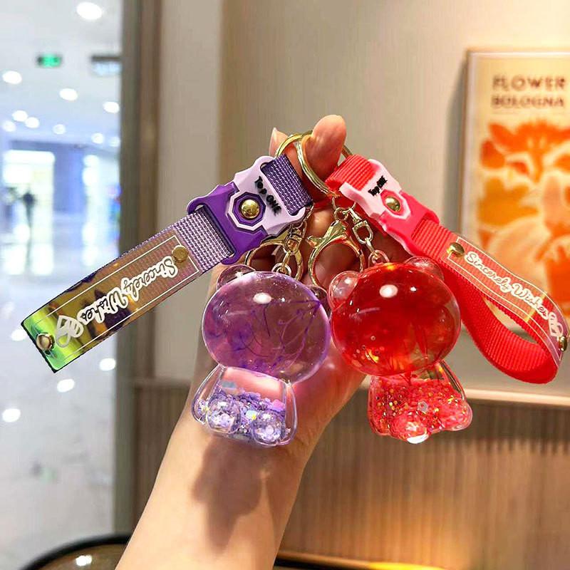 Cute Sakura Acrylic Bear Keychain Brighten Up Your Bag Or Keys Car