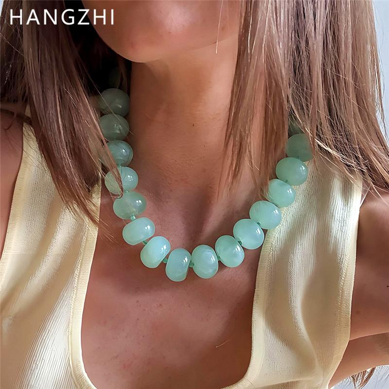 Collana Casual alla Moda con Perline in Resina Dopamina Charms Gioielli Chunky Adatta per Donne Uso Quotidiano Vacanze