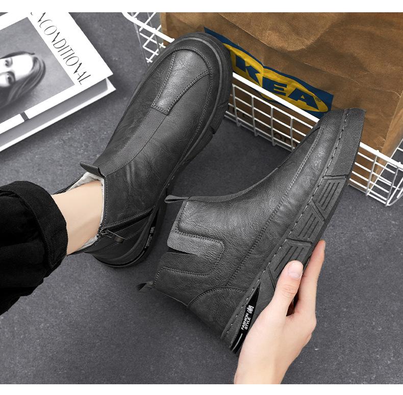 

Модные зимние мужские короткие хлопковые ботинки, трендовые бархатные теплые мужские зимние ботинки, британские высокие мужские ботинки, рабочие модные ботинки, ботинки, ботинки для мужчин 44