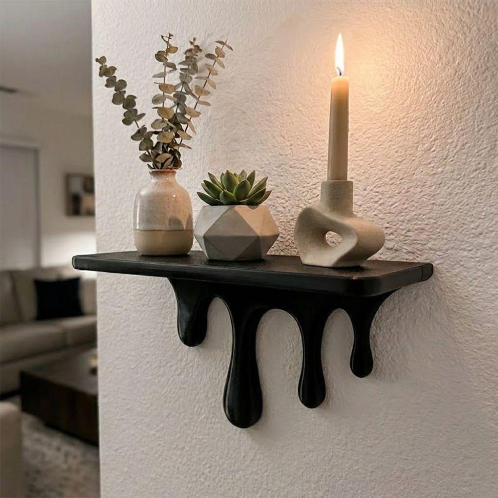 Wandmontiertes schmelzendes Wandregal 3D-gedrucktes Wandaufbewahrungsregal Einzigartiger Pflanzenständer Schlafzimmer