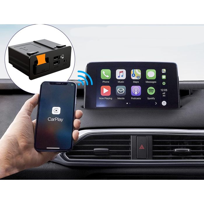 Adaptateur CarPlay sans fil pour Mazda (CX-5, 3, 6, MX-5...) – compatible Mazda Connect, Siri, USB