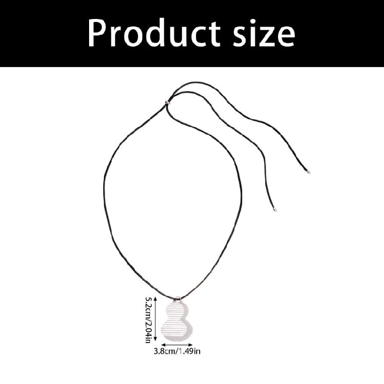 Stylish Functional Gourd Comb Shaped Necklace High Glossy Stainless Steel Adjustable Black String Flexible Fashion