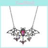 Halloween Gift Jewelry Dark Crystal Bat Pendant Necklace For Women Men