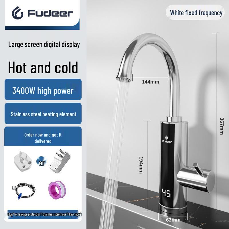 Stainless Steel Electric Faucet with Intelligent Temperature Control for Instant Hot and Cold Water