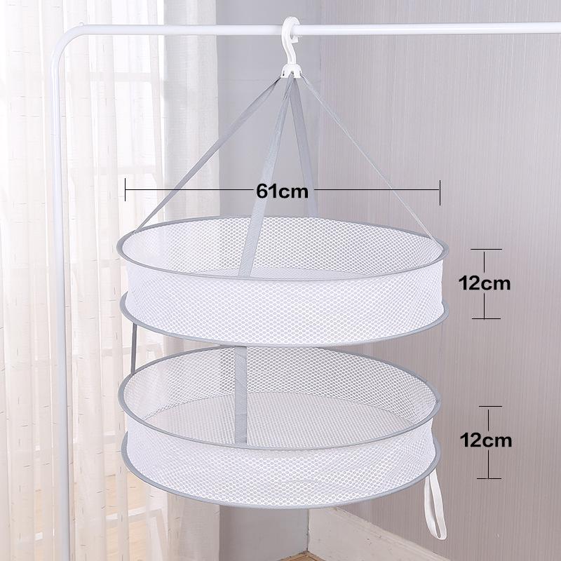 Three-Tier Windproof Folding Sweater Drying Rack Basket