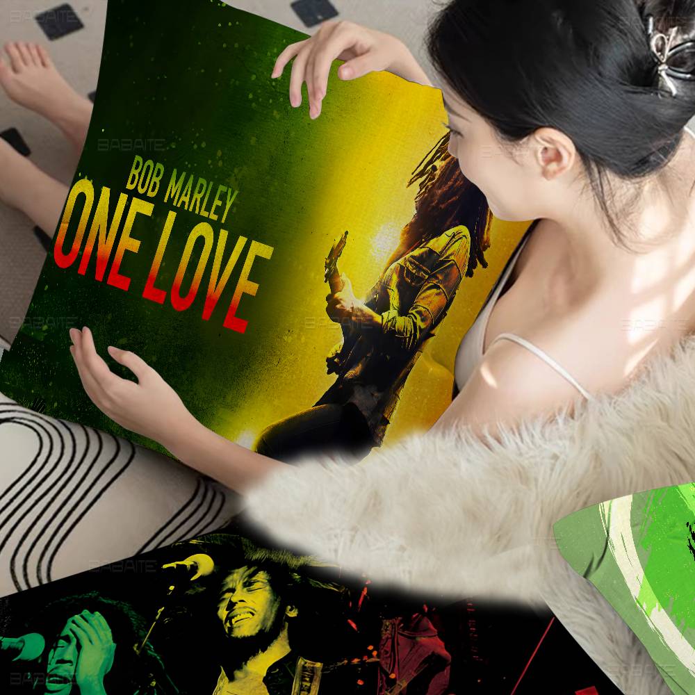 Bob Marley Reggae Music Cushion Cover Polyester Sofa Cushions Decorative Throw Pillows Home Decoration Pillowcover