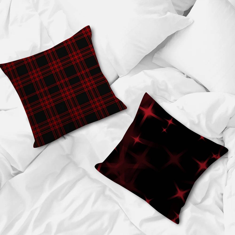 Ins Black And Red Pillow Gift Home Office Decoration Pillow Bedroom Sofa Car Cushion Coverpillow Case