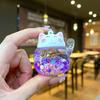 Oil-Filled Lucky Cat Quicksand Keychain Pendant - Cute Small Gift