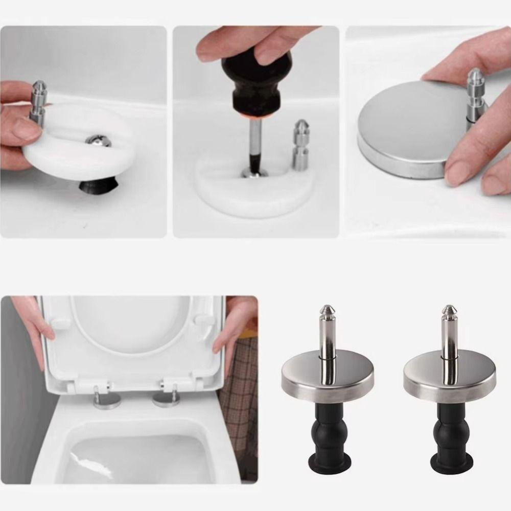 Stainless Steel Toilet Lid Hinges Set Universal Toilet Seat Fit Replacement  Toilet Lid Accessories