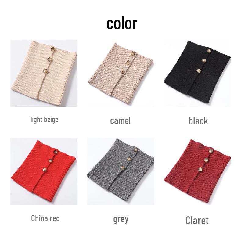 Knit Button Dickey for Girls: Woolen Snood & Neck Warmer - Multipurpose Cold-Proof Autumn/Winter Scarf