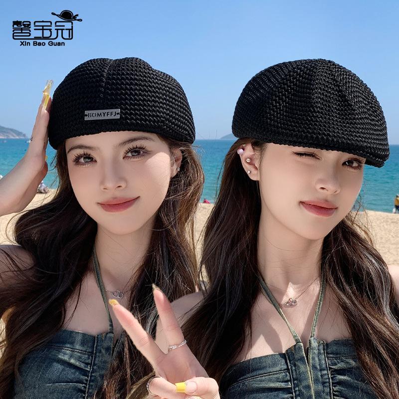 Spring and Summer Beautiful Hats Women's Fashion Versatile Face Small Beret Advanced Sense Two Wear Duck Tongue Forward Hat