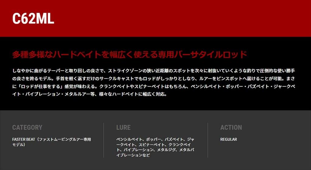 Tailwalk rod full range C62ML ('22 model)