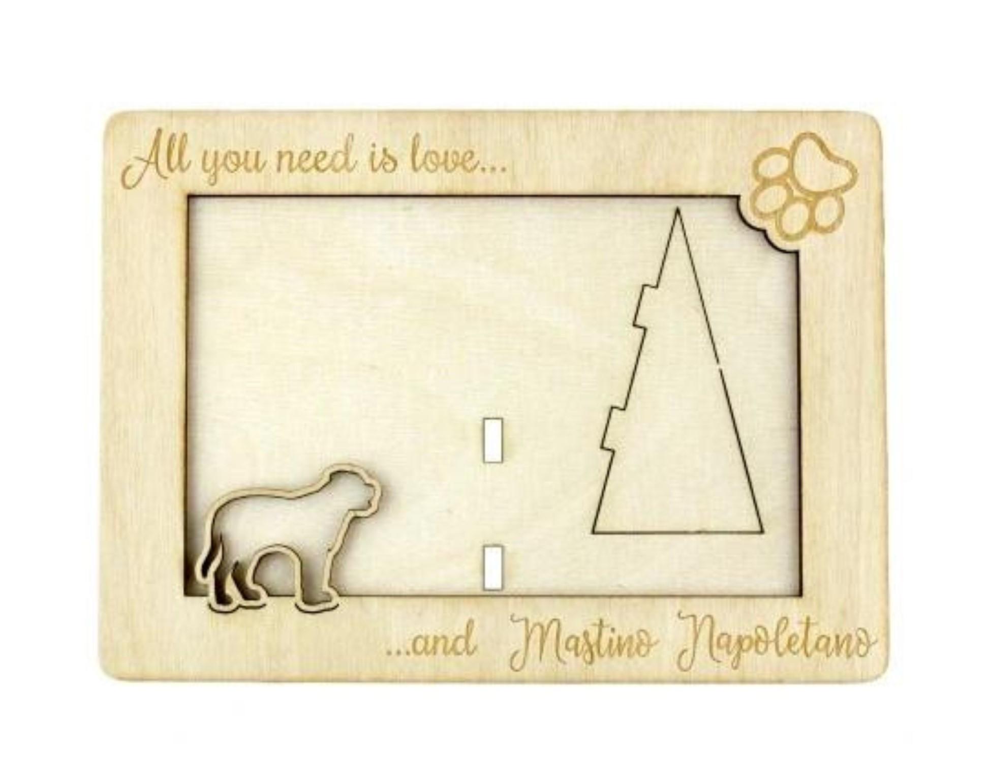 

Neapolitan Mastiff, Mastino Napoletano - Photo frame, engraved wooden frame, a lovely gadget for the dog lover by Art-Dog