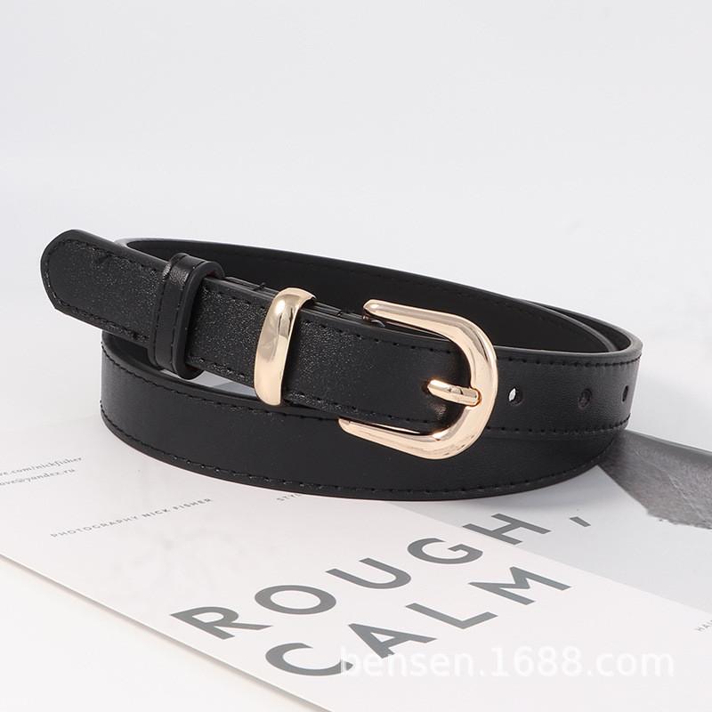 Womens Pu Leather Belt With Metal Pin Closure For Trendy And Versatile Looks