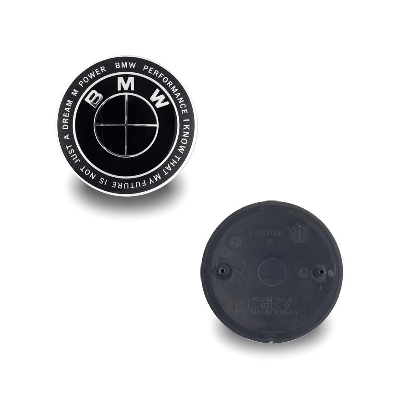 Passt für BMW Original-Logos mit schwarzem Hintergrund für vorne und hinten; 82mm/74mm Motorhauben- und Kofferraumembleme.