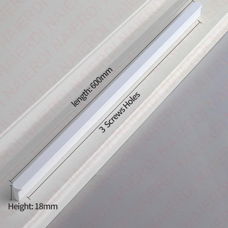 NAIERDI White Long Cabinet Handles Aluminum Alloy 800-1200mm Hidden  Furniture Handle Drawer Knobs Cupboard Pulls