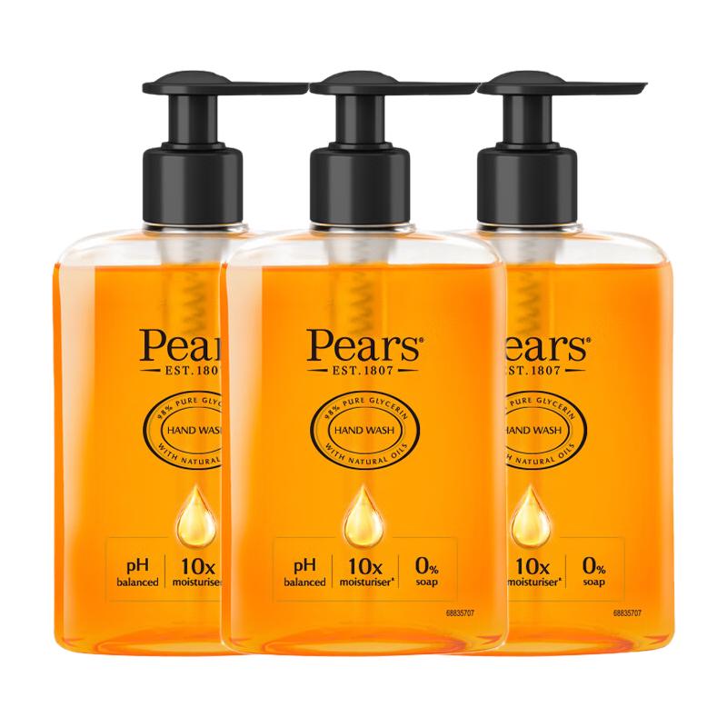 PEARS Amber Orange Antibacterial Hand Wash 3-Pack