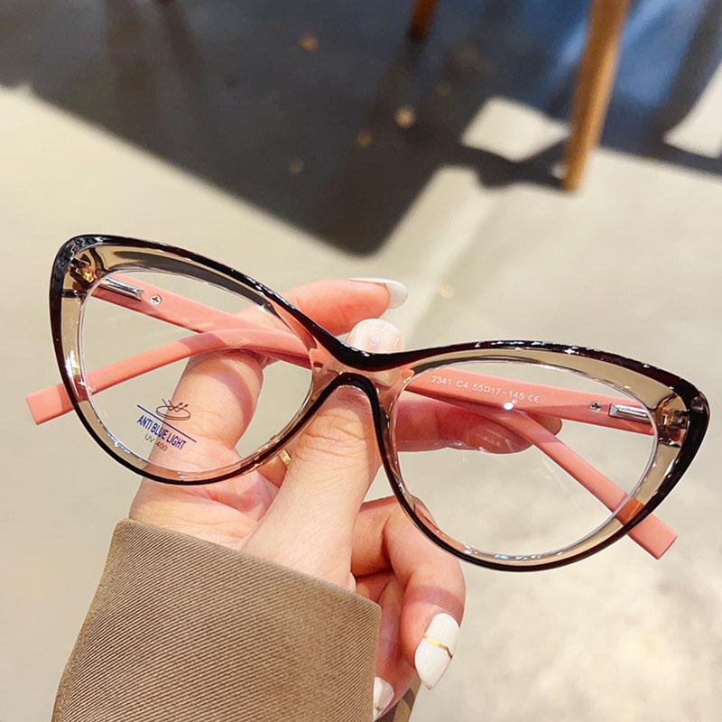 Eyewear Frame Vintage Anti Blue Light Cat Eye Glasses Women Luxury Brand Designer Ladies Myopia Prescription Optical Frames