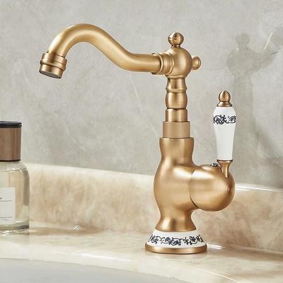 TLXT Retro Carved Bathroom Faucet