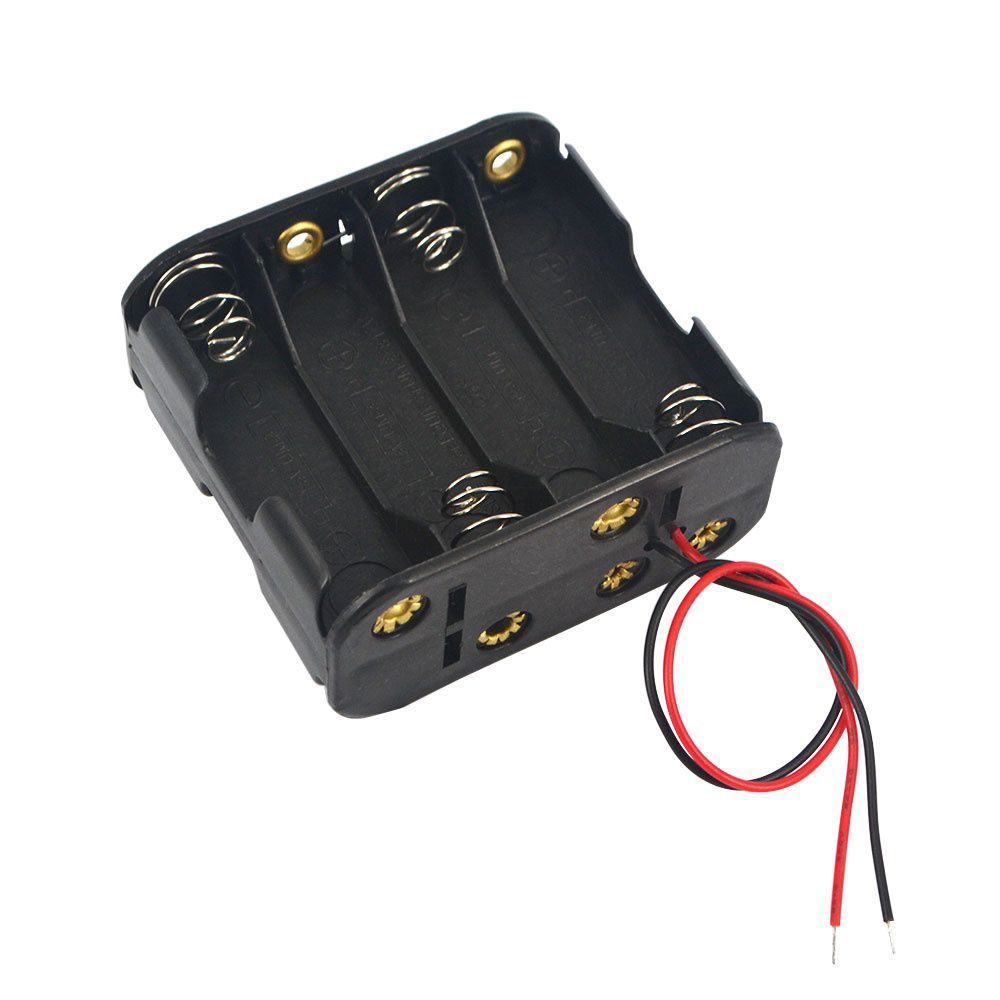 Box 8 AA Batteries with Wire Lead Battery Case Batteries Stack Battery Holder Box Battery Clip Slot