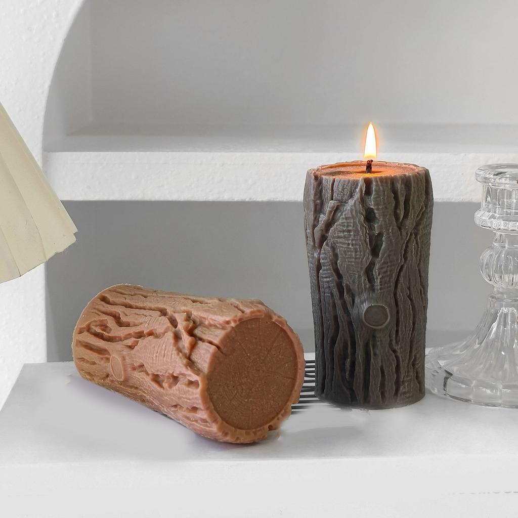 Silikon Baumstumpf Kerzenform Irreguläre Geometrische Harz Gipsformen für Kreative Heimdekoration und Handgemachte Geschenke