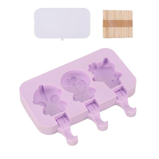 Silicone Popsicle Molds Maker Reusable Ice Popsicle Cartoon Small Popsicles Non-stick DIY Molds E