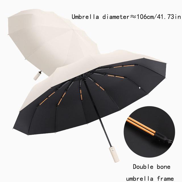 

Reinforced 24-Bone Umbrellas Men s Business Strong And Durable Wind-resistant Umbrella, Anti-UV Sunscreen Umbrellas Sunny бежевий
