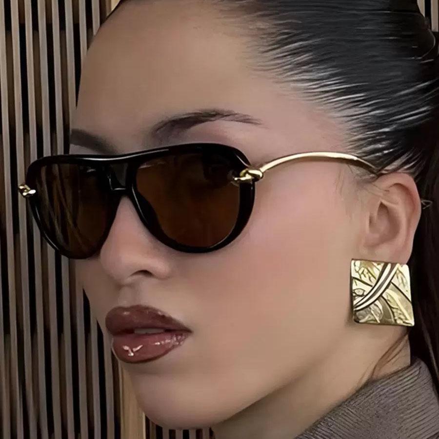 Vintage Pilot Sunglasses Women For Men Luxury Brand Designer Sun Glasses Punk Popular Big Frame Outdoor Rope Eyewear Uv400
