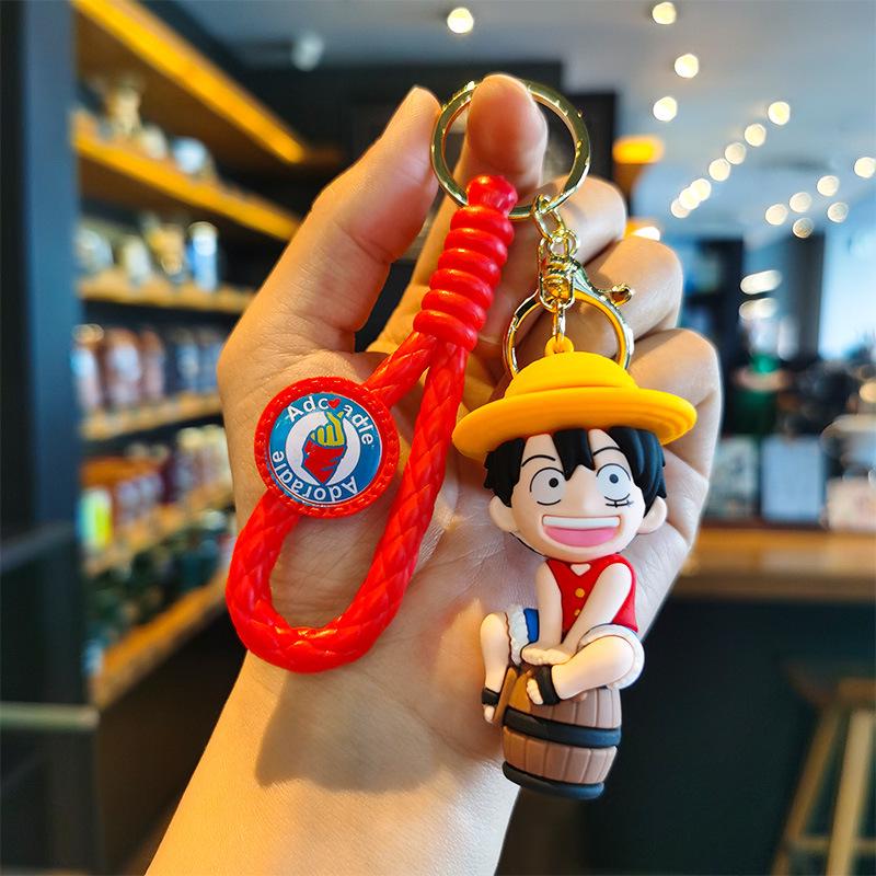 Cartoon Knit Luffy & Zoro Keychain Pendant