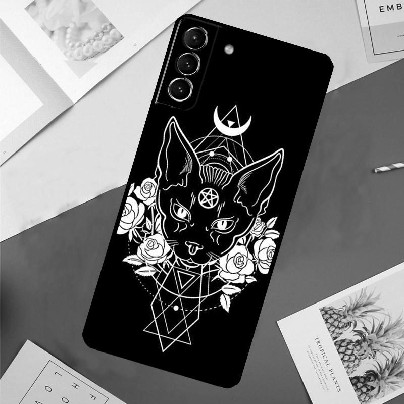 Witches Cat Moon Case For Samsung Galaxy S24 Ultra S21 S22 S23 S25 Ultra S9 S10 Plus S20 FE S25 FE Back Cover